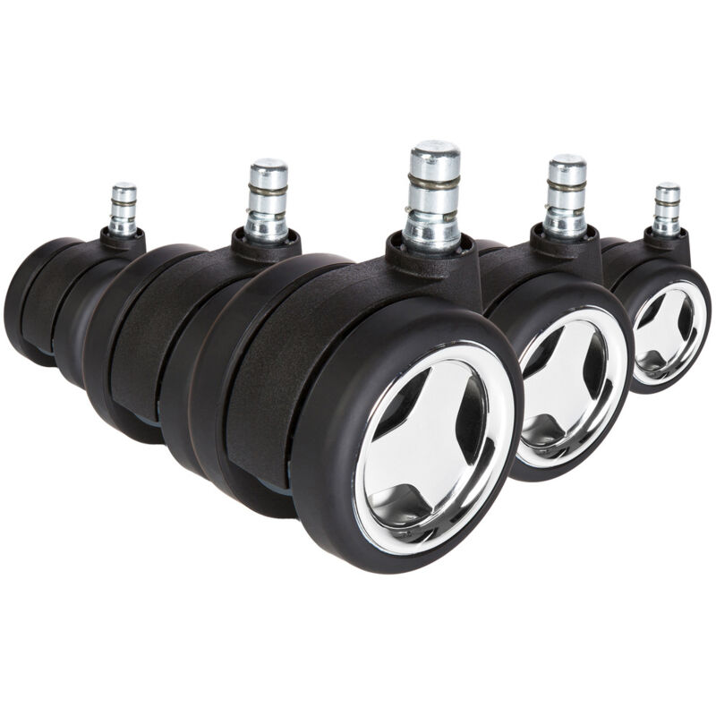 5x Hartbodenrollen Rolo Game 11mm / 60mm Büro-stuhl-rollen No-noise (5er Pack) Hjh Office