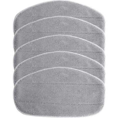 5x Housses de rechange compatible avec Leifheit CleanTenso nettoyeur à vapeur, balai vapeur - microfibre, gris