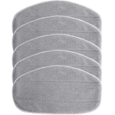 5x Housses de rechange compatible avec Leifheit CleanTenso nettoyeur à vapeur, balai vapeur - microfibre, gris