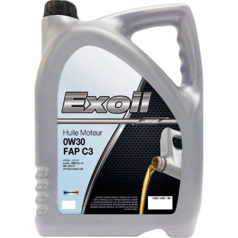 5x Huile Moteur Exoil 0W30 C3 Compatible avec Mercedes et VW 1 Litre