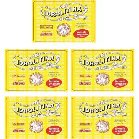 REPLOOD 5x Idrolitina Ristora 220g Preparato Effervescente per Acqua da Tavola 20 Buste