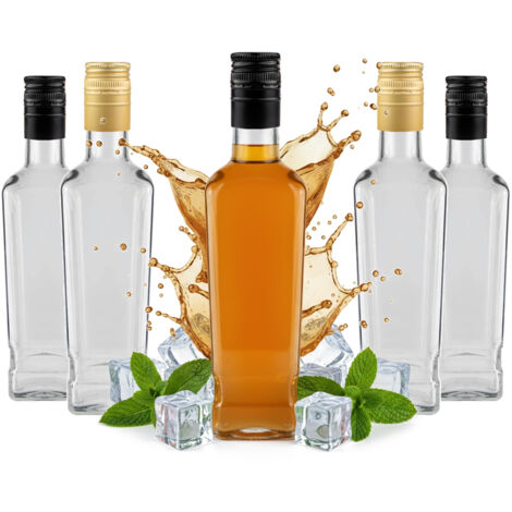 5x JACK WALKER Glasflaschen 500ml Flasche für Wein, Likör, Schnaps