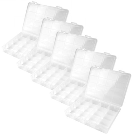 5x Kunststoff Sortimentskasten Sortierkasten Kleinteilemagazin 16 Fächer transparent