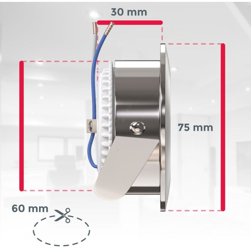 5x Led Einbaustrahler Badezimmer Ultra Flach Dimmbar Ip44 Decken Spot 20 04 05 S