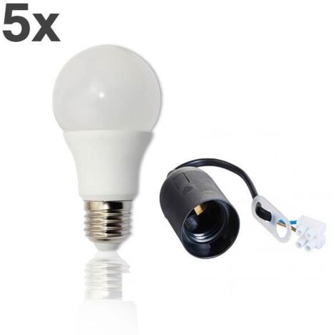5x LED Leuchtmittel 7W 500lm + Baufassung E27