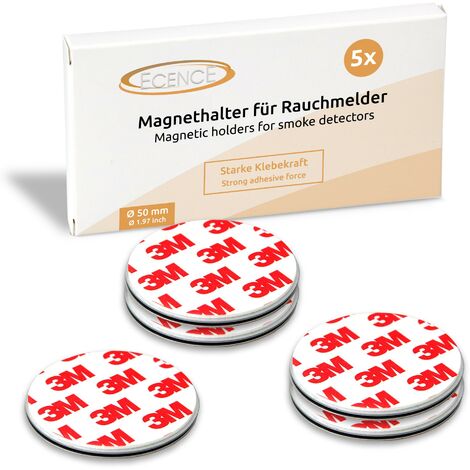5x Magnethalterung 50mm für Rauchmelder Feuermelder Magnet-Befestigung