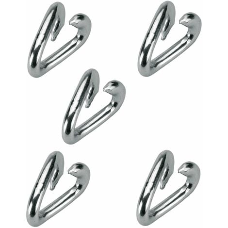 5x Maillon de sécurite 8mm fausse maille acier ouvert chaîne câble corde attache spirale