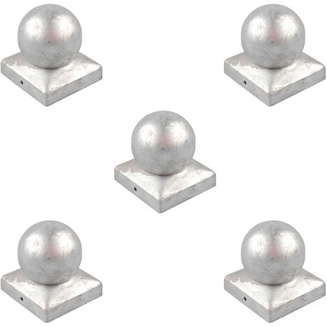 5x Pfostenkappe verzinkt 121 mm Kugel Abdeckkappe für Pfosten 12 x 12 cm