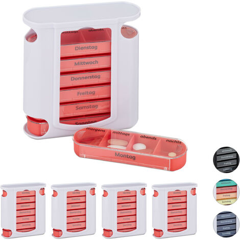 Trade Shop - Set 2 Pz Porta Pillole Portapastiglie 2 Scomparti Dosi  Giornalieri Ovale 12174it