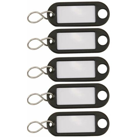 Porte-clés étiquettes Noir 52x23mm - AMIG17223 