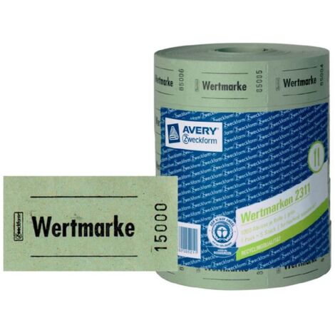 5x Rolle Wert-Marke 57x30mm Grün 5000 Abrisse