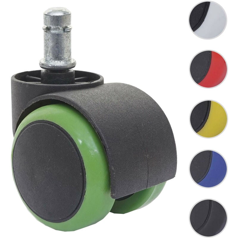 Mendler - 5x roulettes pour sols durs 150kg, roulettes pour chaises de bureau, 50mm