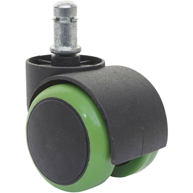 Mendler - 5x roulettes pour sol dur HWC-H86, roulettes pour chaise de bureau, 150kg capacité de charge 50mm - vert
