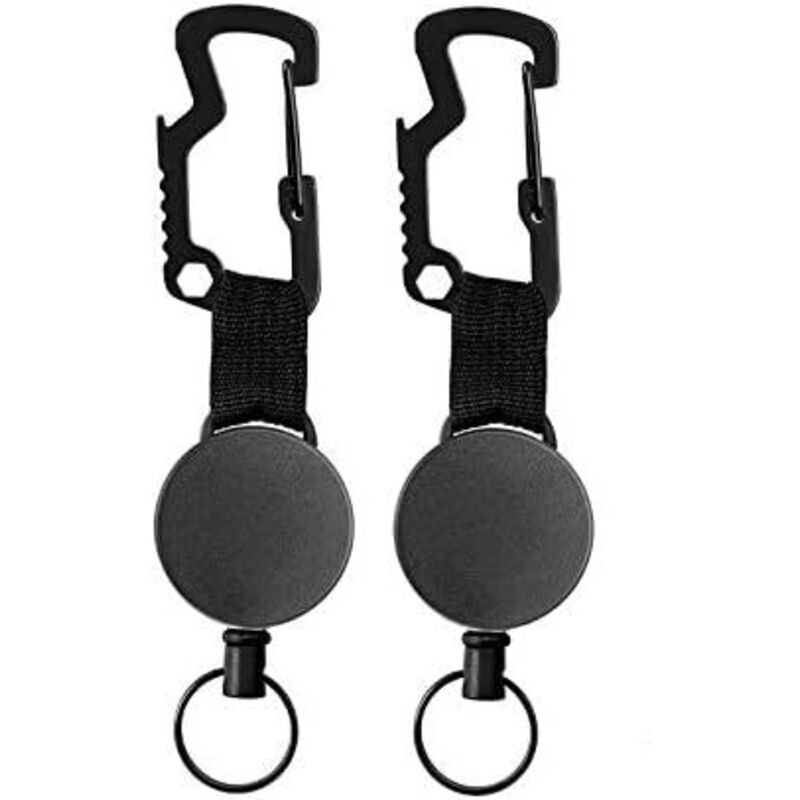 Porte Badge Enrouleur Retractable,Porte-clés ,Badges Reel,Mousqueton Multitool,Clip Porte Badge,Bobine Rétractable,Retractable Key Chain,Clip Porte