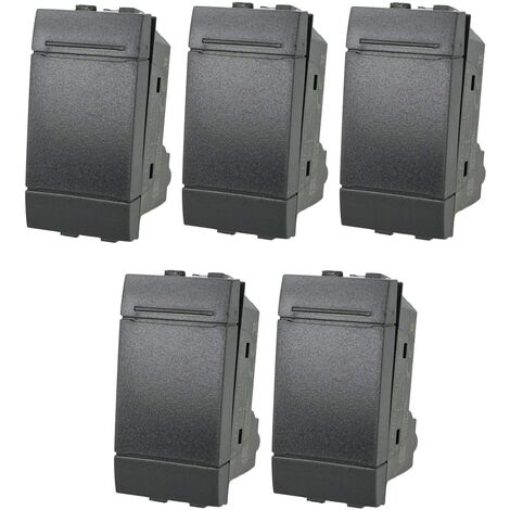 5x SANDASDON SD80005 NO 1P 16A Noir Bouton poussoir Bticino Living International Compatible
