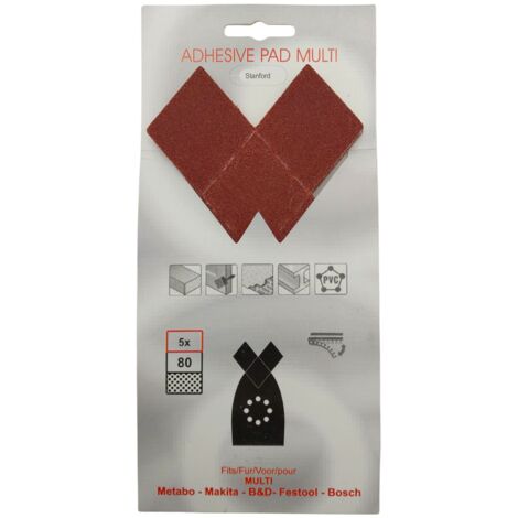 5x Schleifpapier für Winkelschleifer 200mm x 110mm Makita Metabo Bosch Mittel 80