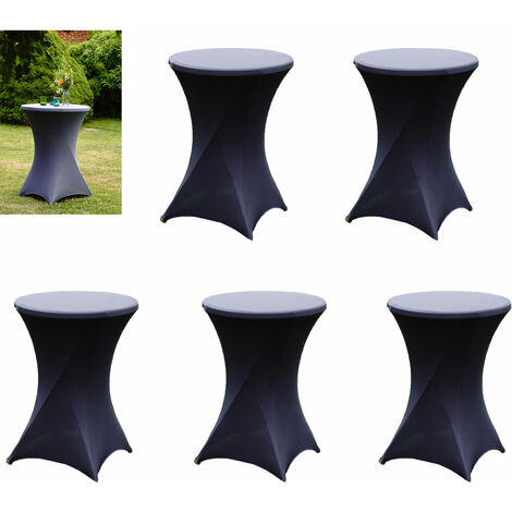 5x Stehtischhusse für Partytisch Ø 60-80cm anthrazit Bistrotisch Stehtischhusse Decke