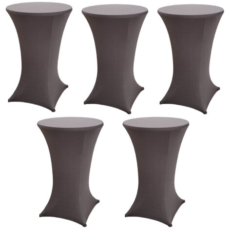 5x Stehtischhusse Stretch 70 cm anthrazit Tischdecke Husse Bistrotisch Partytisch