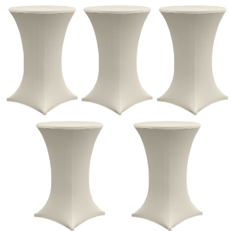 5x Stehtischhusse Stretch 70 cm beige Tischdecke Husse Bistrotisch Partytisch