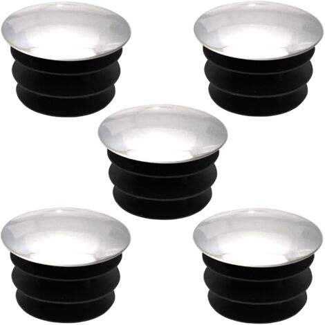 5x Tappi tondi alettati puntali plastica copriforo cromo mobilia piede tubi, 19mm