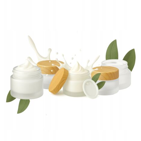 5x Tarro de cristal esmerilado mate de 10 g para cremas, b谩lsamos, cosm茅ticos y ung眉entos.