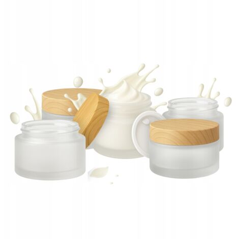 5x Tarro de cristal esmerilado mate de 30 g para cremas, b谩lsamos, cosm茅ticos y ung眉entos.