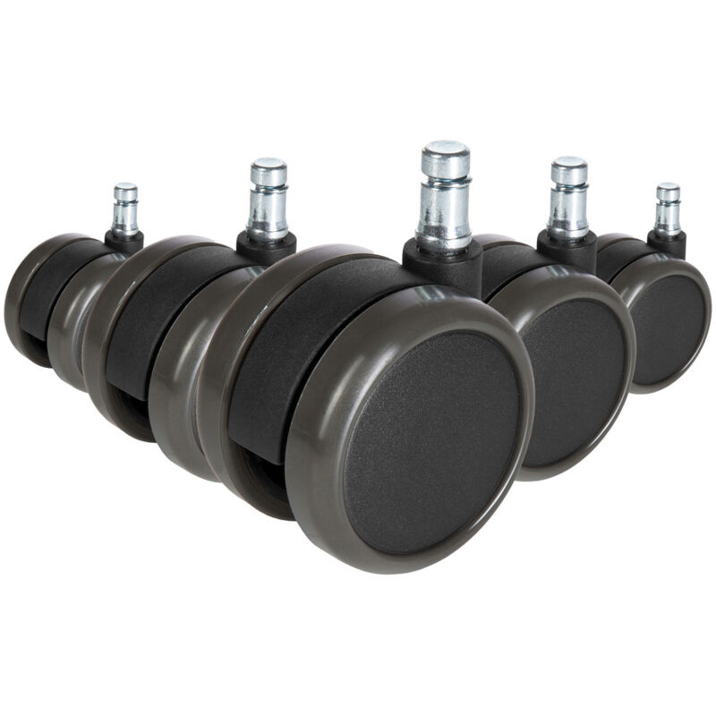 hjh Office 5x Ungebremste Rollen Rolo Free Für Hartböden 11mm / 65mm (5er Pack)