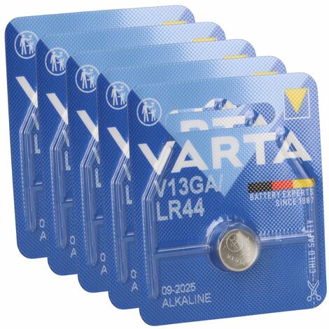 5x Varta Knopfzelle Electronics V 13 GA / A76 / LR 44 Alkaline 1,5 V 1er Blister