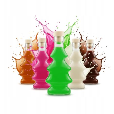 5x Weihnachtsflaschen 3D-Weihnachtsbaum 100ml Glasflaschen für Wein und Liköre
