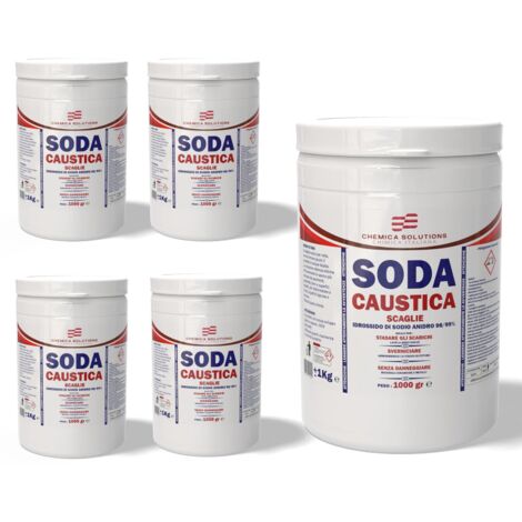 5X1 KG SODA CAUSTICA SCAGLIE STASA GLI SCARICHI , SVERNICIA E NON DANNEGGIA CHEMICA SOLUTIONS