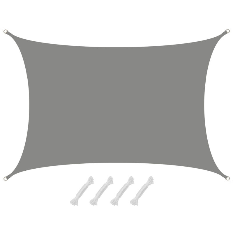 5x3 Voile d'Ombrage Etanche Toile Ombrage Rectangulaire Voile Rectangle Ombrage