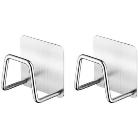 5x3.5x5cm 2 pièces Porte-éponge cuisine, Evier de cuisine Porte-éponge Crochet étanche, Accessoires de cuisine pour le rangement et l'égouttage domestique (Argent)