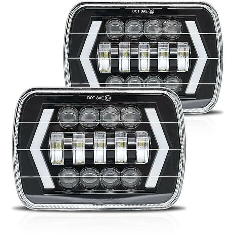 5x7 LED-Scheinwerfer, 100 W 7x6 LED-Scheinwerfer mit Tagfahrlicht, Fern- und Abblendlicht, rechteckig, für Wrangler Xj H6054