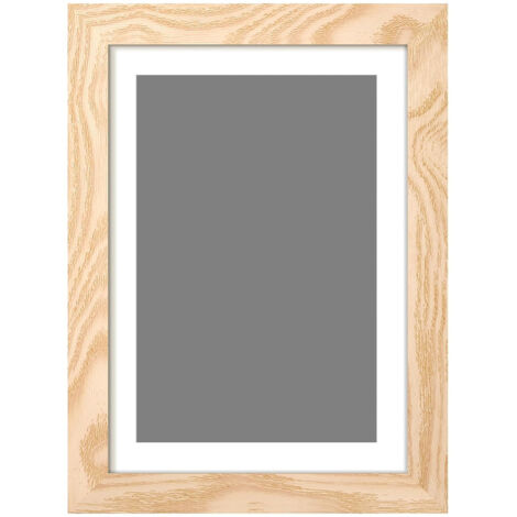 5x7 photo frames, can display 4x6 photos (with padding) or 5x7 photos (without padding), wall-mounted, natural wood color, 4-pack.
