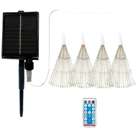 5x96 LEDS Hanging Solar Firework Light 8 Modes Remote Control Solar-As Shown-
