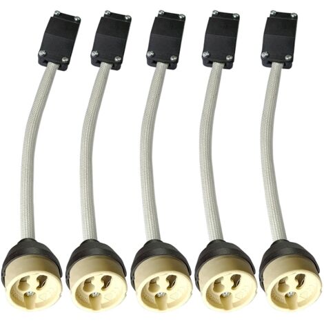 5xDouille de Lampe GU10 Résistante aux Hautes Températures, en Céramique avec Boîte de Connexion, 0-250V pour Ampoule LED