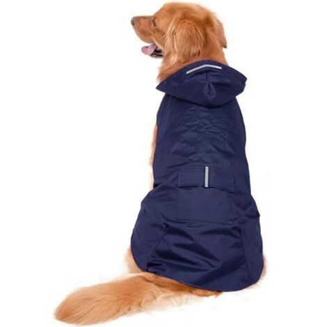 5XL Manteau Imperméable de pluie réfléchissant avec trou de laisse pour grands chiens