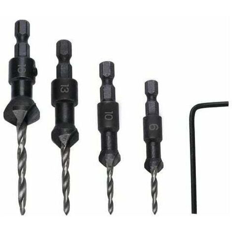 6 10 13 16 Brocas avellanadoras HSS con llave hexagonal Piezas de plástico Brocas avellanadoras hexagonales Brocas cónicas para madera Metal blando