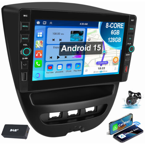 6 + 128G pour Peugeot 107 citroën C1 Toyota Aygo 2005-2014 Carplay GPS WiFi 6+128G DAB CAM