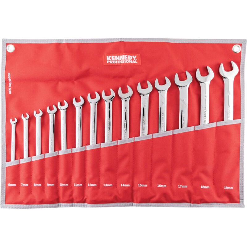 6-19MM Professional Combination Spanner Set 14PC - Kennedy-pro