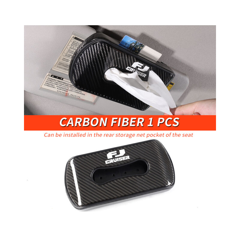 06-21 jahr Toyota fj Cruiser Zubehör Innen Änderung Carbon Faser Leder Tissue Lagerung Box Dekoration,Carbon fiber,CHINA | 04537370411304