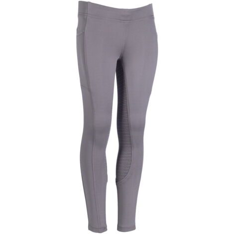 6/7 anni, Gris foncé 9300: Pantalon d'équitation pour fille modèle Lana avec poignée