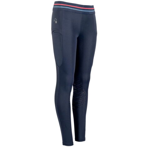 6/7 anni, rosa corallo: Leggings equitazione bambina modello Aymee con grip al ginocchio in silicone ed elastico in vita regolabile