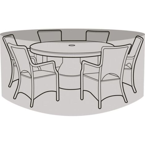 6-8 Seater Round Table & Chairs Cover - Premium Polyester W1400