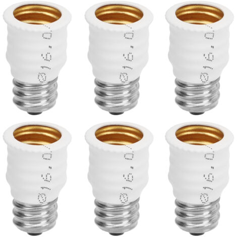 6 Adaptateurs E12 vers E14, Convertisseur de Douille pour Ampoules LED, Blanc - Pour Garage, Chambre, Salon, Cuisine, Couloir