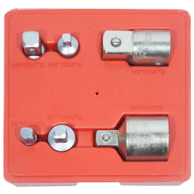 6 adaptateurs reducteurs augmentateurs pour cliquets - douilles 1/4-3/8-1/2-3/4