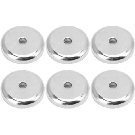 6 aimants puissants 32mm avec base métal pour fixation murale et bricolage