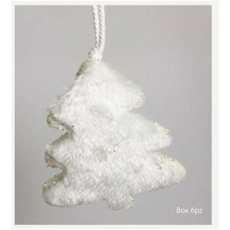 6 alberelli innevati 9 cm per albero di natale - colore bianco - decorazioni addobbi