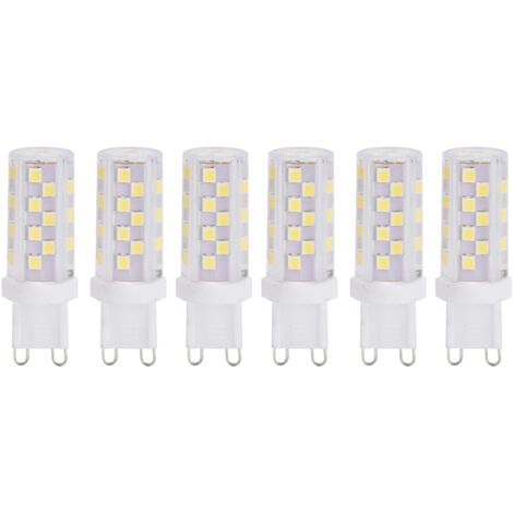 6 Ampoules G9 LED 5W Dimmables, Lumière Blanche 230V pour Lustre, Plafonnier - Maison, Bureau, Restaurant (Lot de 6)