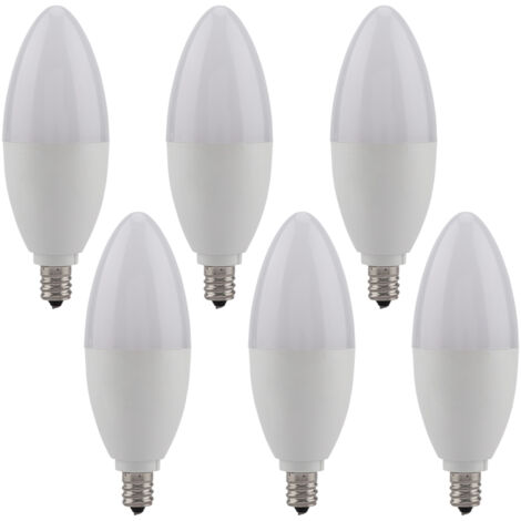 YOZHIQU 6 ampoules LED E12 pour bougies, bougeoir décoratif à lumière blanc chaud de 5 W